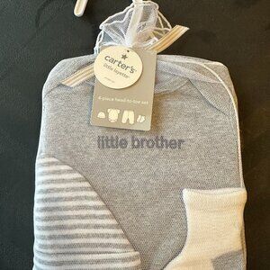 Carter's newborn "Little Brother" 4-piece head to toe set